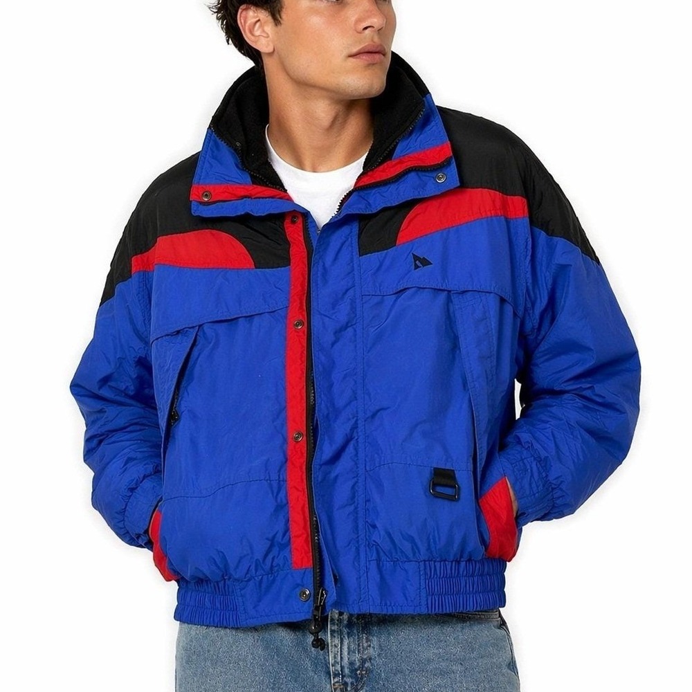 Vintage‎ 90s SERAC Ski Jacket Small USA Made Colorblock Snowboard Bomber Coat